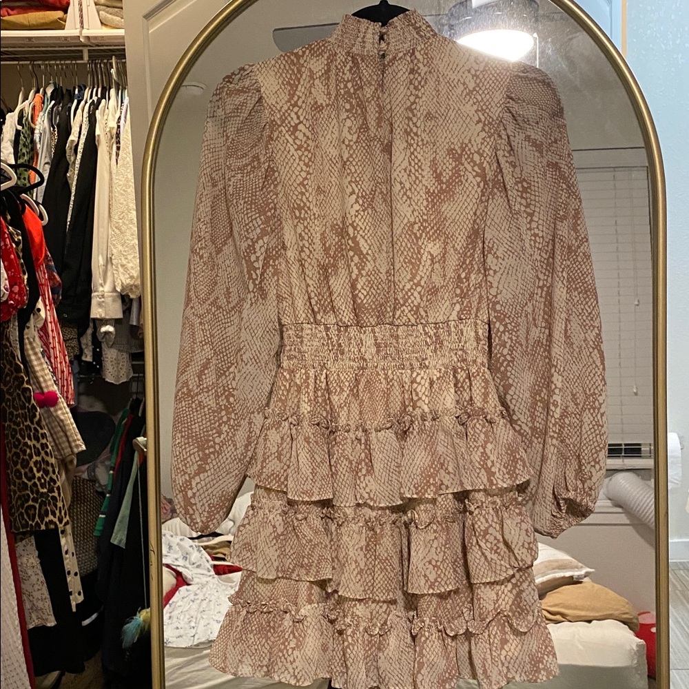 Express Snake Print Ruffle Dress - Picture 5 of 5